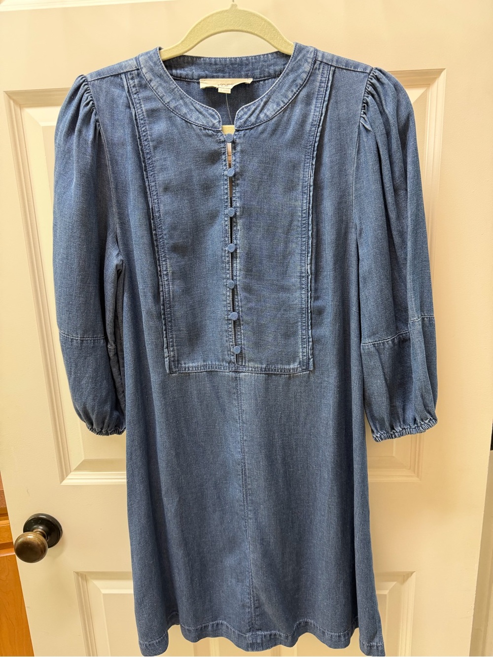 LOFT Denim Mini Dress in Medium Blue